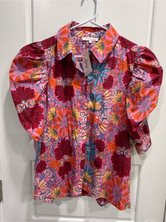 Olivaceous Tops - NWT Olivaceous Pink Puff Sleeve Blouse Relaxed Fit